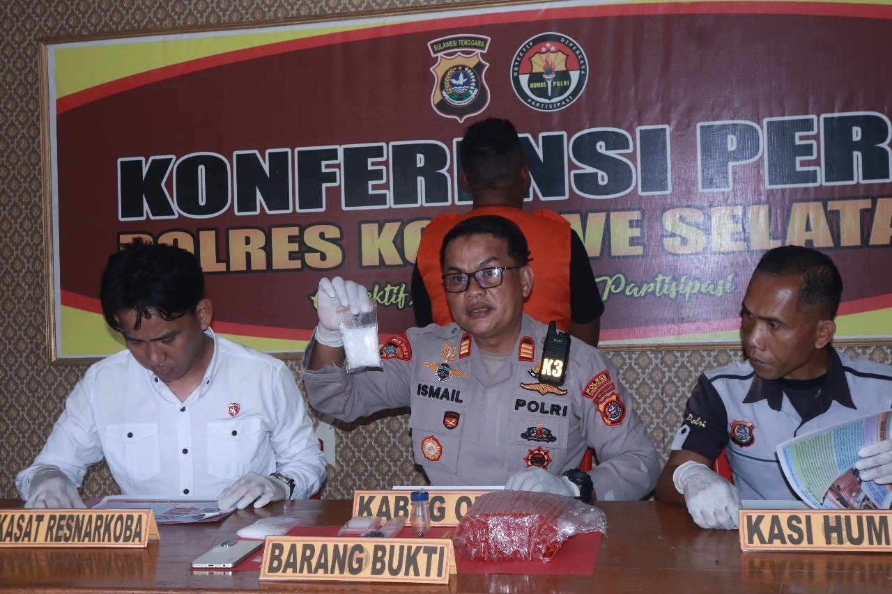 Polres Konsel Melalui Tim Opsnal Berhasil Gagalkan Peredaran Narkotika Jenis Sabu