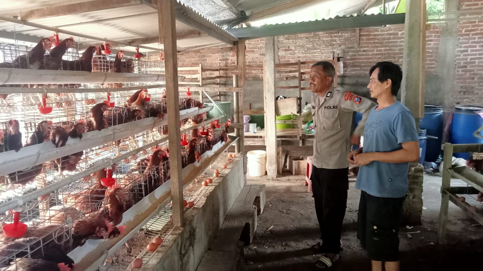 Polsek Loceret Dukung Warga Mungkung Kembangkan Ternak Ayam Petelur