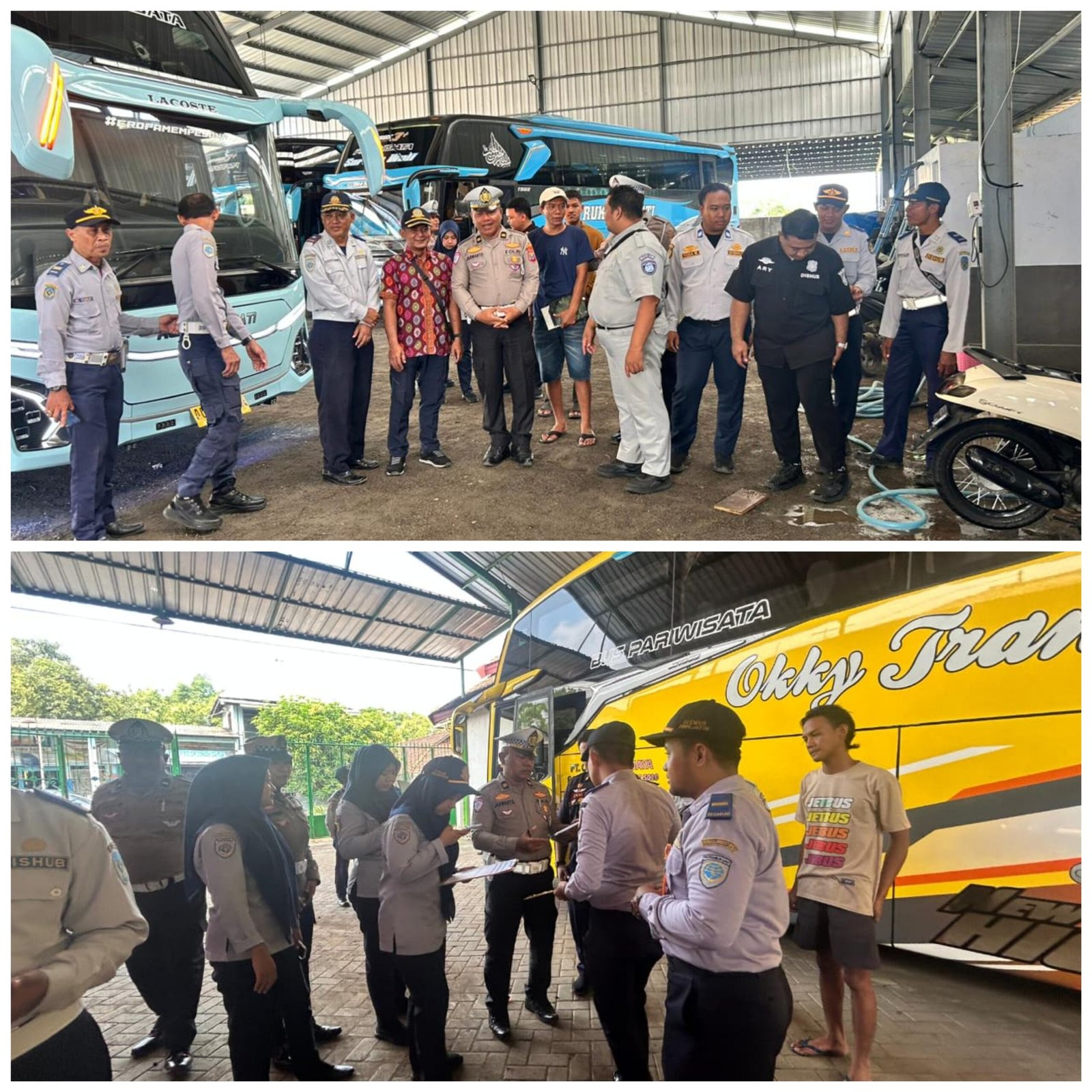 Jelang Operasi Lilin Semeru 2025, Polres dan Dishub Nganjuk “Geruduk” Garasi PO Bus, Pastikan Armada Nataru Laik Jalan