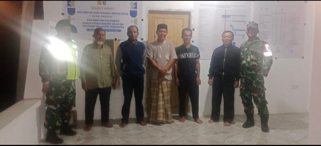 Babinsa Koramil 1417-05/Tinanggea Gelar Patroli Bersama Komduk di Palangga