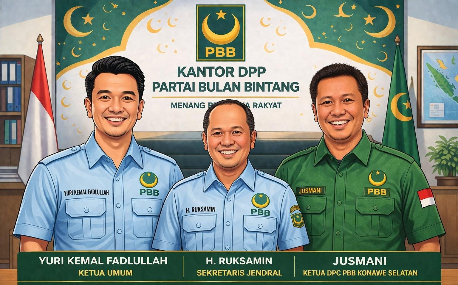 ‎Ketua DPC PBB Konsel Sebut Ruksamin Figur Tepat Dampingi Yuri Di DPP  ‎