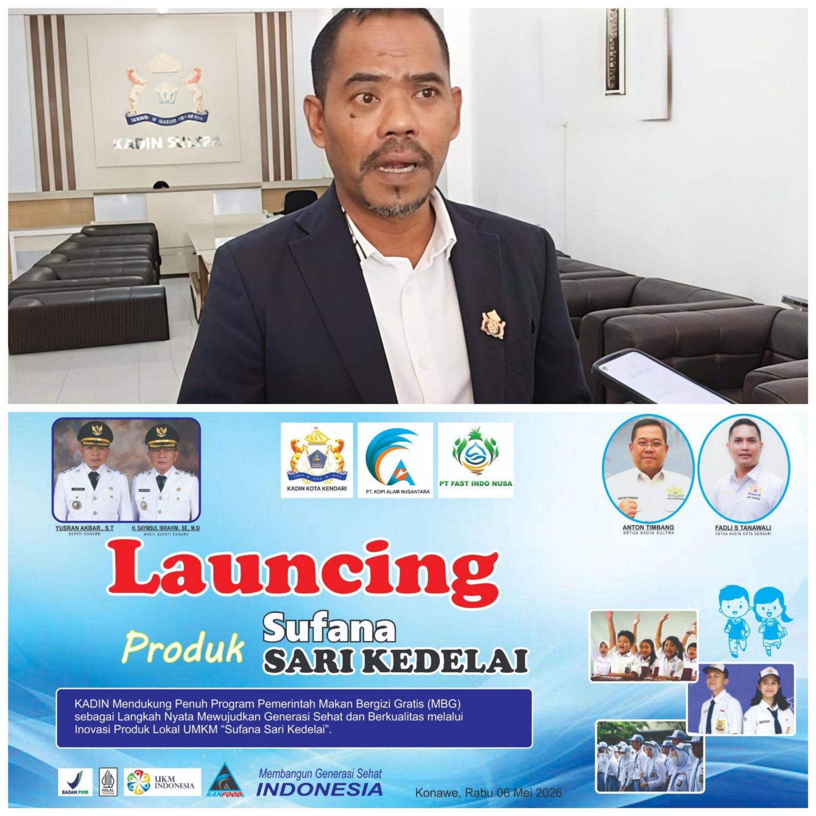 Kadin Sultra Luncurkan Sufana Sari Kedelai di Konawe, Dukung Program Makan Bergizi Gratis