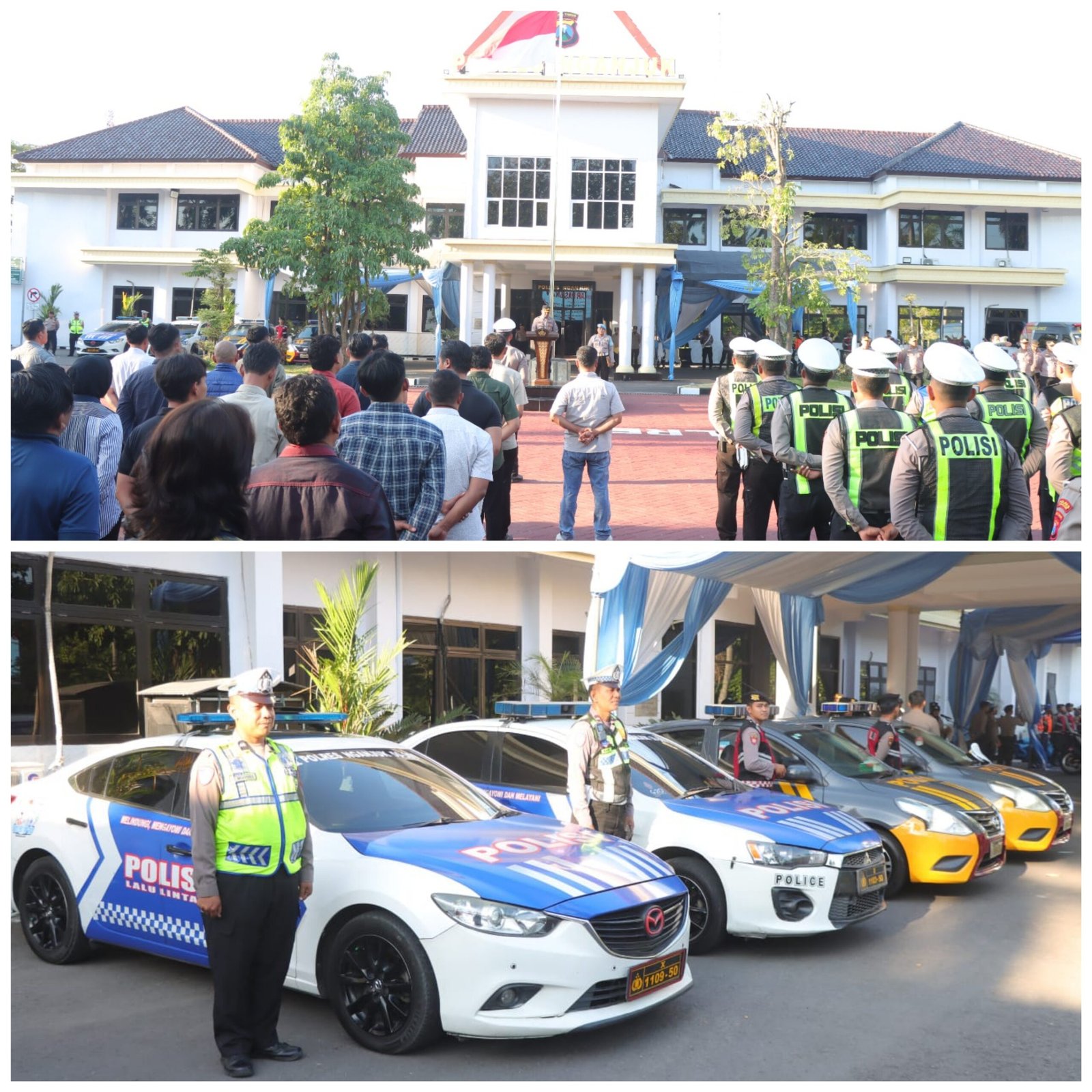 Polres Nganjuk Gelar Apel Pasukan Pengamanan Malam Takbir dan Iduladha 1447 H
