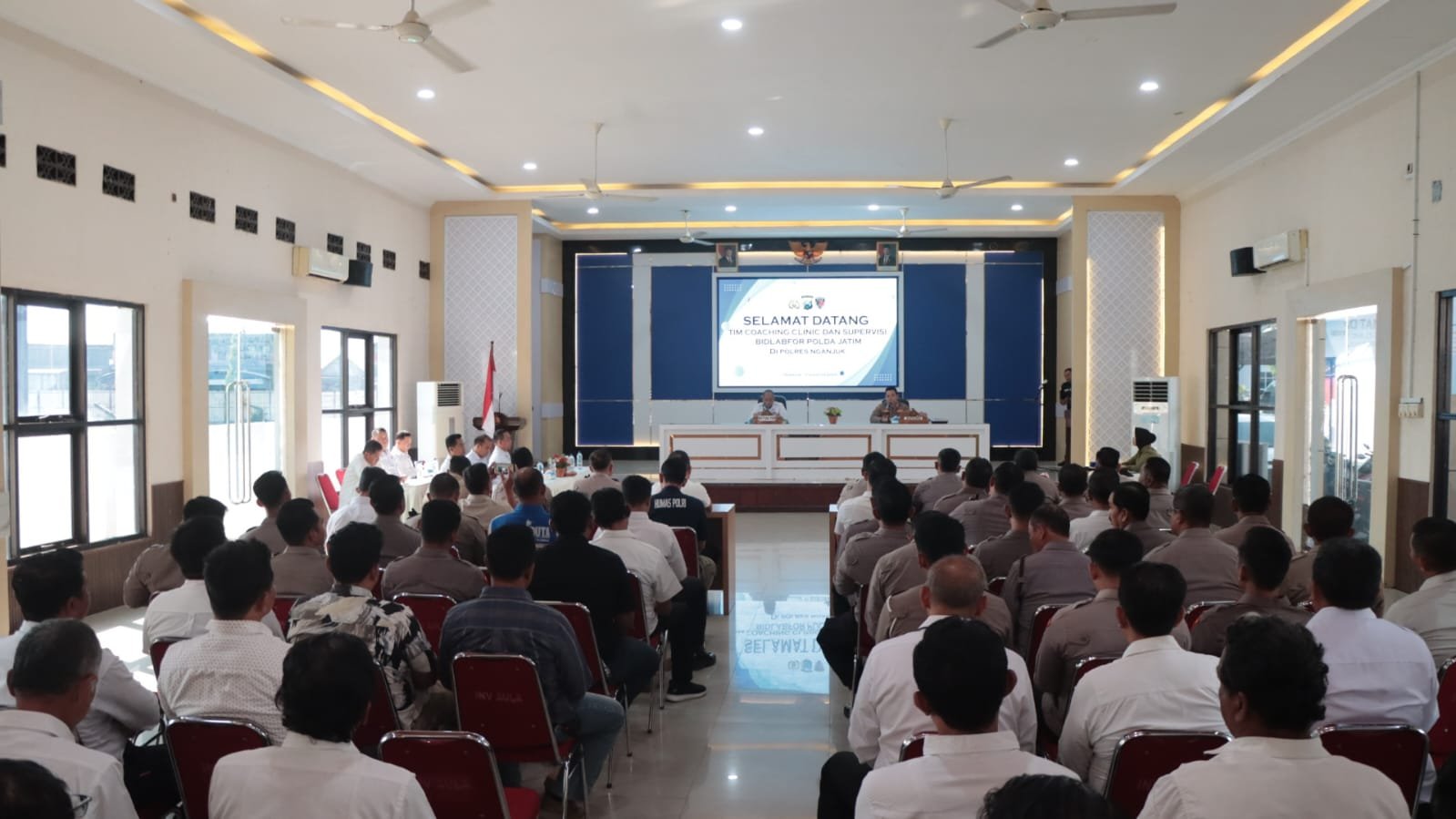 Tingkatkan Kemampuan Personel, Polres Nganjuk Gelar Coaching Clinic dan Supervisi Bidlabfor Polda Jatim